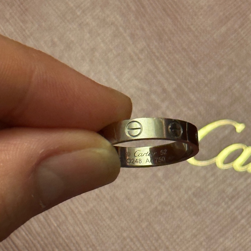 Cartier Wedding Band Love Ring White Gold Size 52